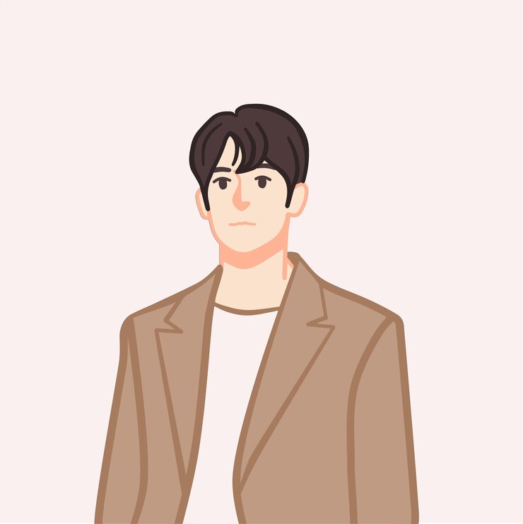 Vector ilustración vectorial del chico guapo coreano