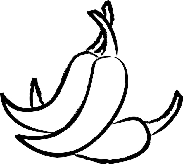 Ilustración vectorial de chile verde dibujada a mano