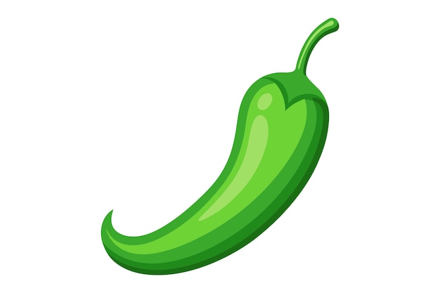 Ilustración vectorial de chile verde sobre un fondo blanco