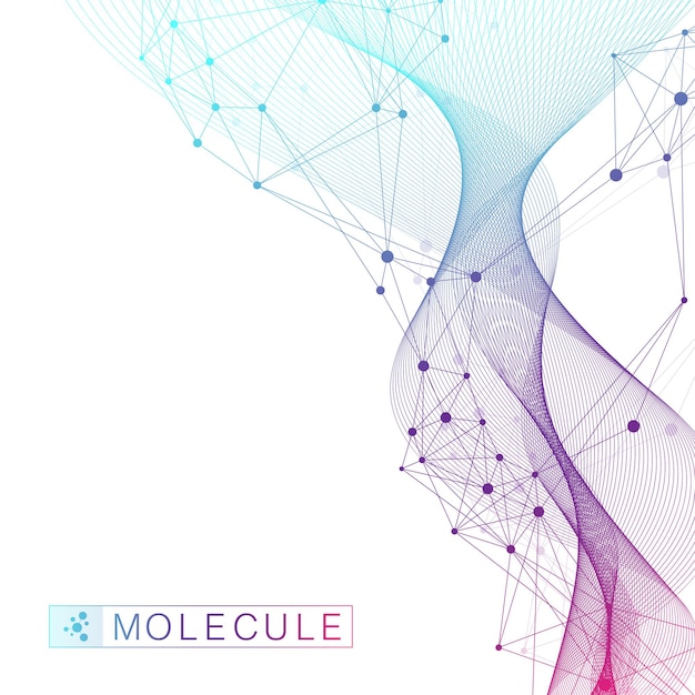 Ilustración vectorial científica concepto de ingeniería genética y manipulación de genes hélice de adn stran de adn ...