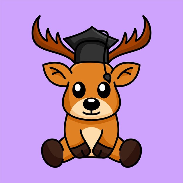 Ilustración vectorial de un ciervo lindo y adorable