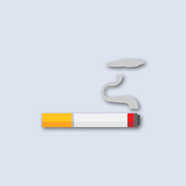Ilustración vectorial de cigarrillo icono plano de cigarrillo