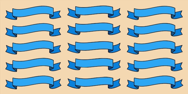 Ilustración vectorial de cinta azul plana para uso múltiple
