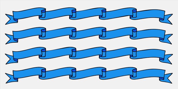 Ilustración vectorial de cinta azul plana para uso múltiple