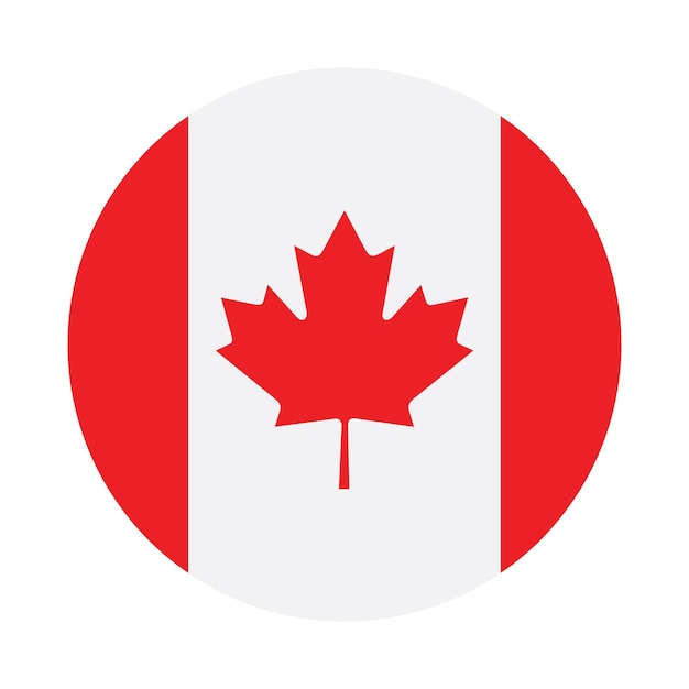 Ilustración vectorial del círculo de la bandera de Canadá