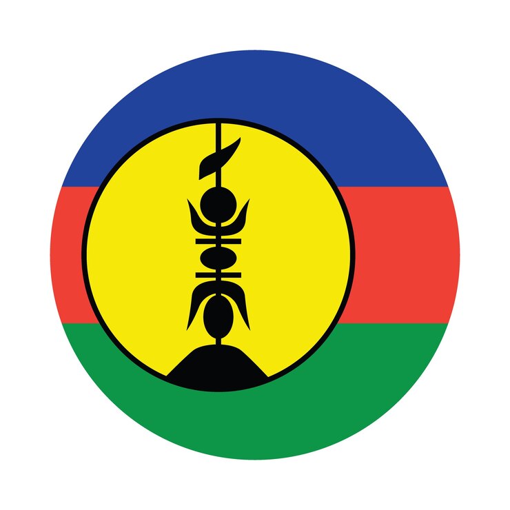 Vector ilustración vectorial del círculo de la bandera de nueva caledonia