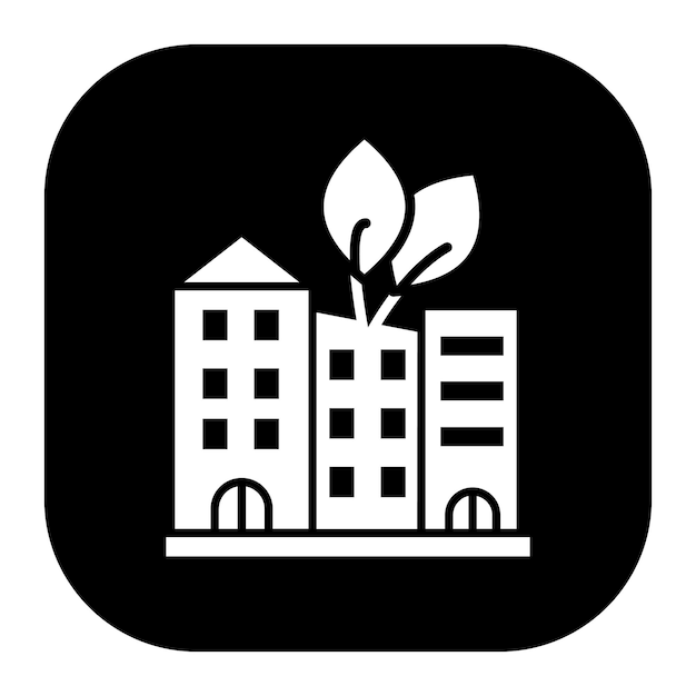 Ilustración vectorial de la ciudad verde
