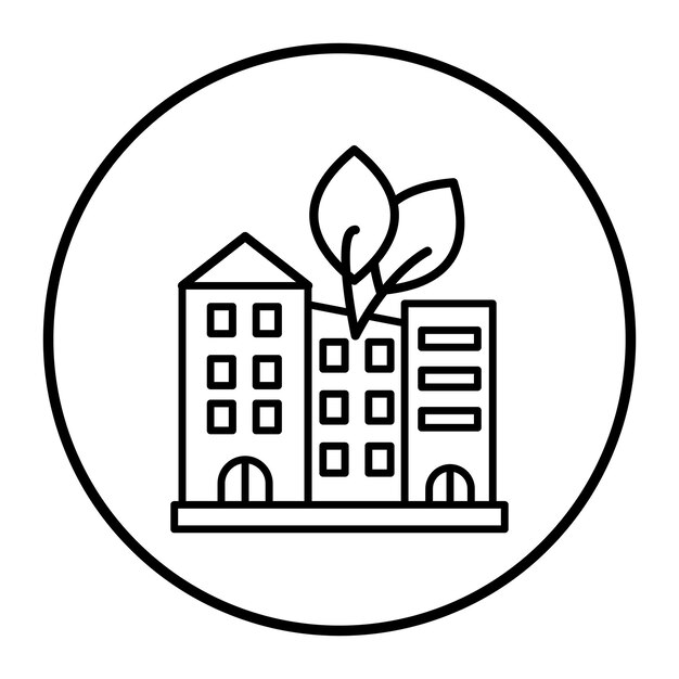 Ilustración vectorial de la ciudad verde