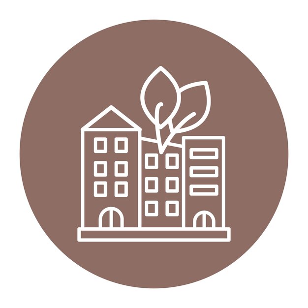 Ilustración vectorial de la ciudad verde