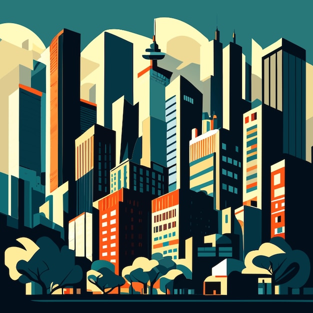 Vector ilustración vectorial de la ciudad