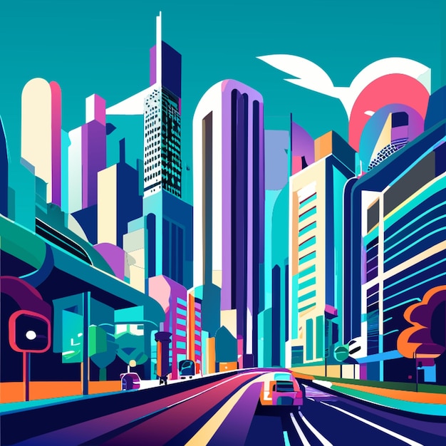 Ilustración vectorial de una ciudad