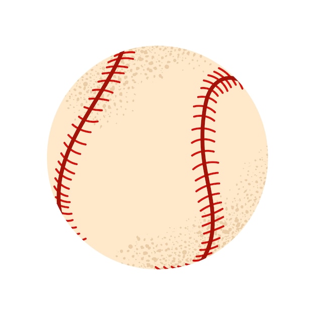 Ilustración vectorial clásica de béisbol de una pelota blanca con puntos rojos