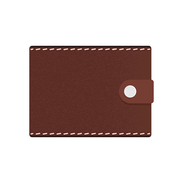 Ilustración vectorial clásica de la billetera de cuero minimalista