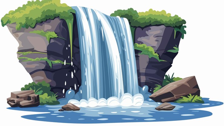 Vector ilustración vectorial de clipart de la cascada de serene