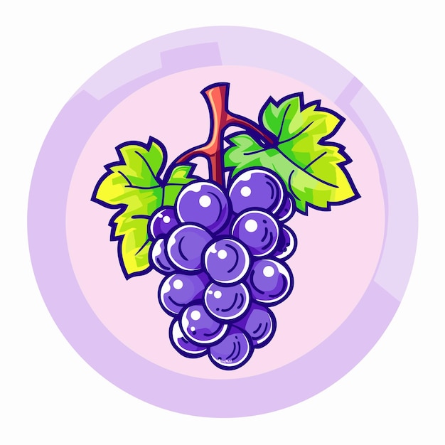 Ilustración vectorial de clipart de dibujos animados de uvas púrpuras