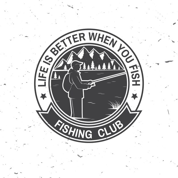 Ilustración vectorial del club deportivo de pesca
