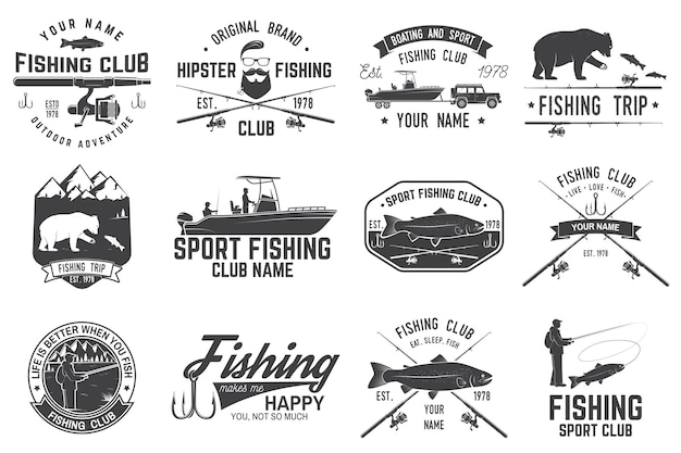 Ilustración vectorial del club deportivo de pesca