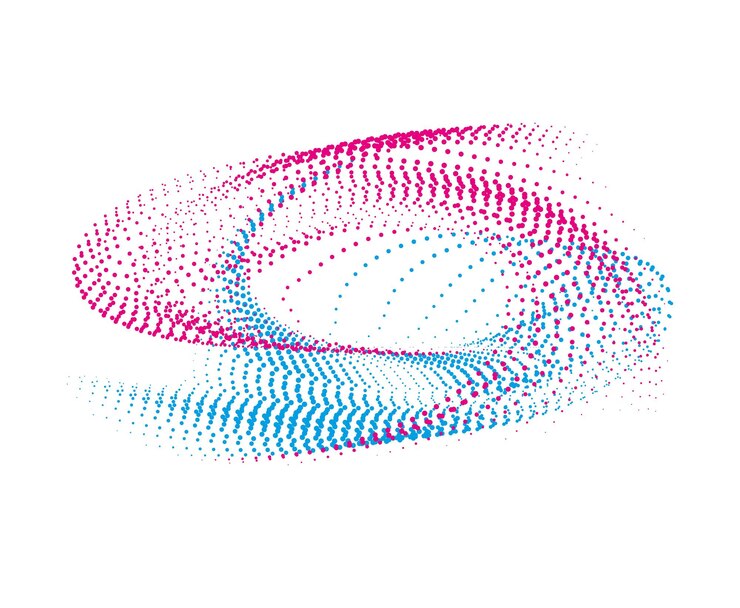 Vector ilustración vectorial cmyk abstracto puntos de semitono abstractos punto de semitono abstracto vector de onda 3d