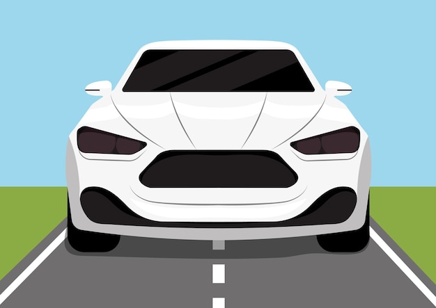 Vector ilustración vectorial del coche con un fondo simple