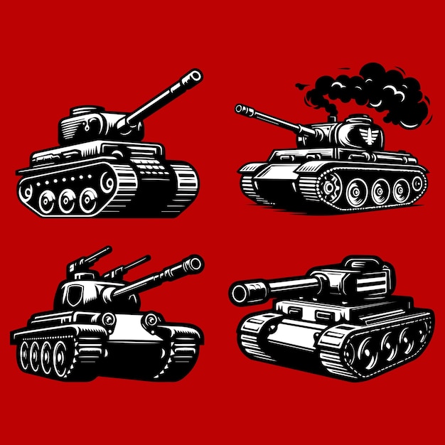 Ilustración vectorial de un coche de guerra de tanques generativo ai