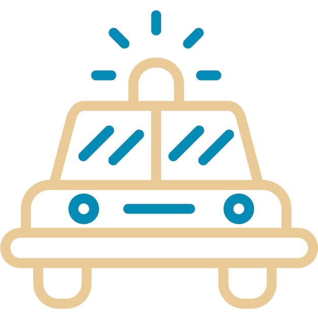 Ilustración vectorial del coche de la policía