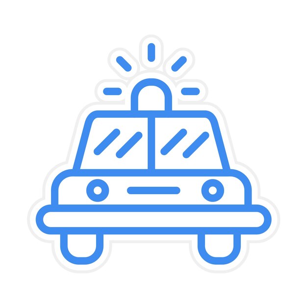 Ilustración vectorial del coche de la policía