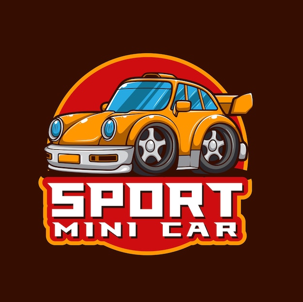 Ilustración vectorial de coches de juguete logotipo de la mascota