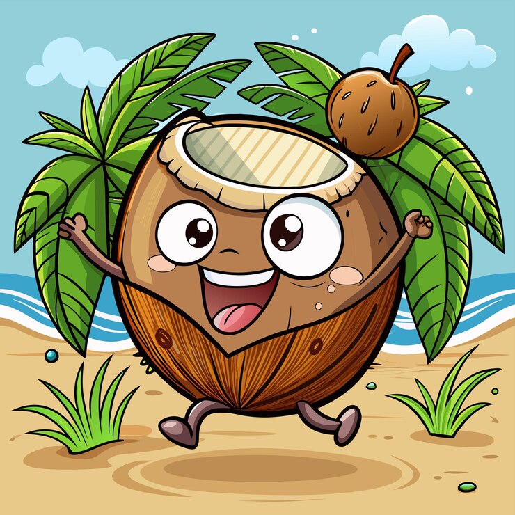 Vector una ilustración vectorial de un coco con un coco en él