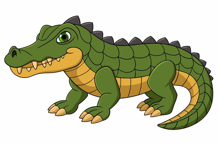 Vector ilustración vectorial de cocodrilo feroz clipart detallado de animales