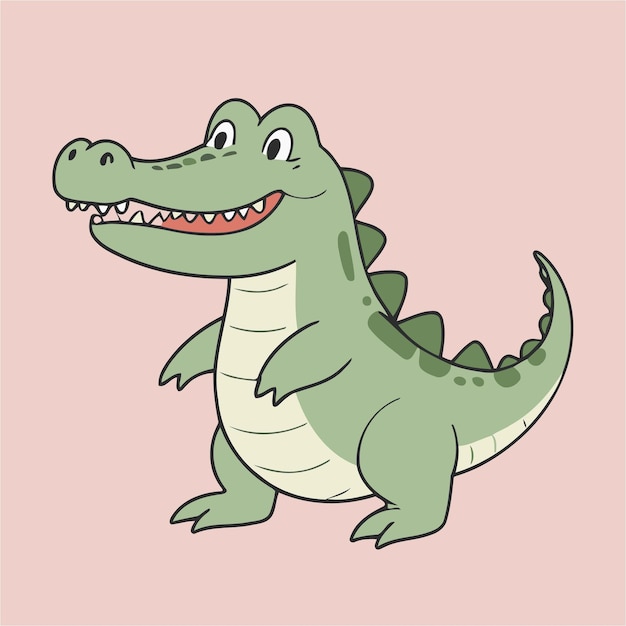 Ilustración vectorial de cocodrilo para niños