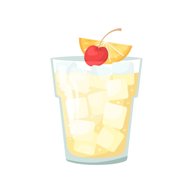 Ilustración vectorial de un cóctel alcohólico del club tom collins