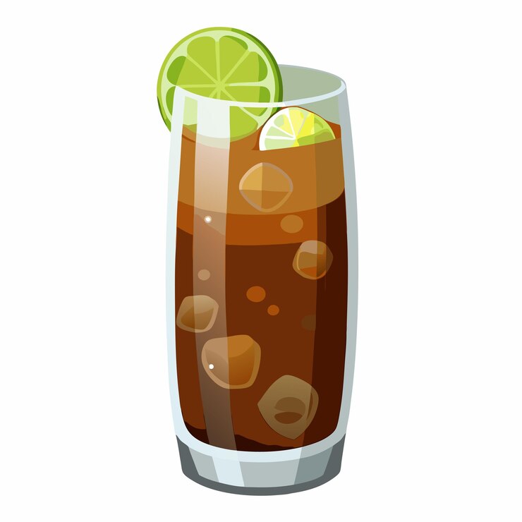 Vector ilustración vectorial de cóctel libre de cuba en un fondo blanco aislado 12