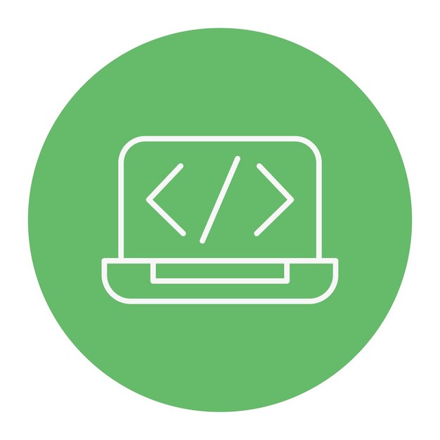 Ilustración vectorial de codificación de la computadora portátil