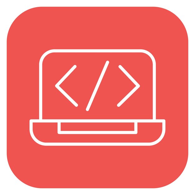 Ilustración vectorial de codificación de la computadora portátil