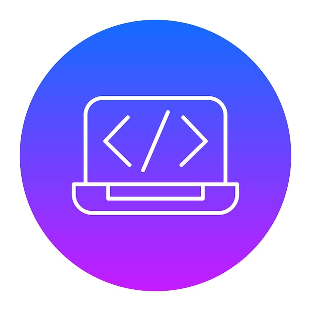 Ilustración vectorial de codificación de la computadora portátil
