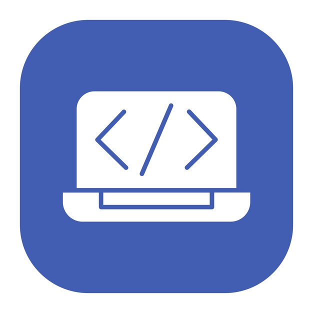 Ilustración vectorial de codificación de la computadora portátil