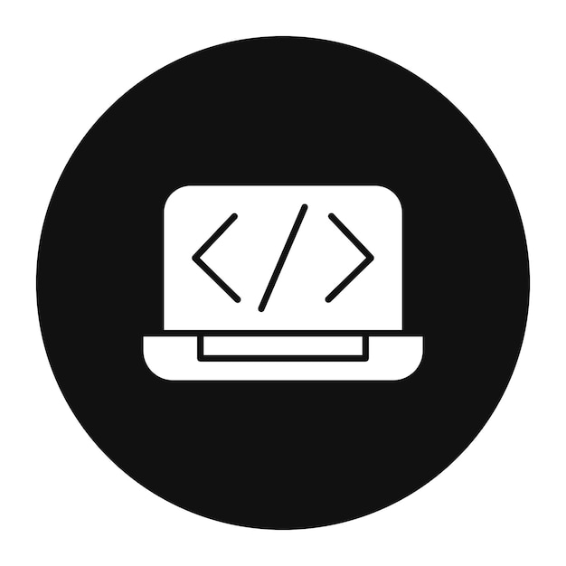 Ilustración vectorial de codificación de la computadora portátil