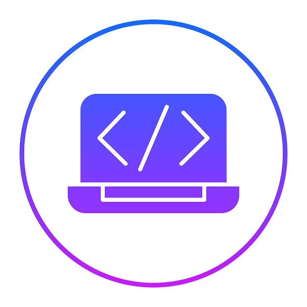Ilustración vectorial de codificación de la computadora portátil