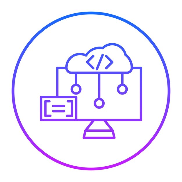 Ilustración vectorial de codificación de nubes