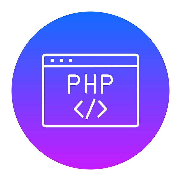 Vector ilustración vectorial de codificación de php