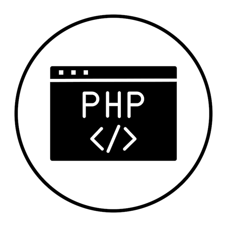 Vector ilustración vectorial de codificación de php