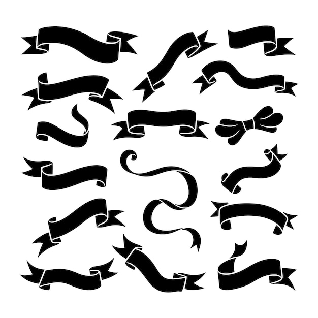 Ilustración vectorial de la colección de conjuntos de cintas