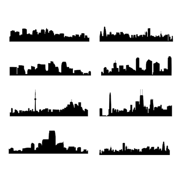 Ilustración vectorial de la colección de conjuntos vectoriales de la ciudad