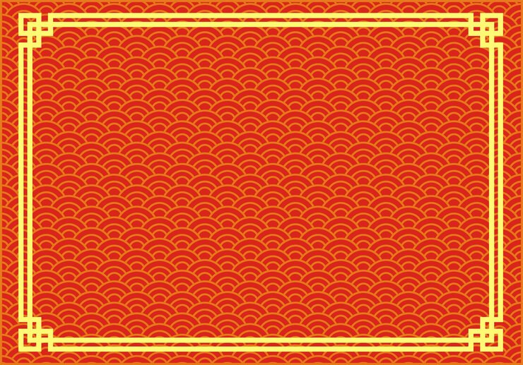Ilustración vectorial para la colección de diseño de marcos de estilo chino en fondo rojo