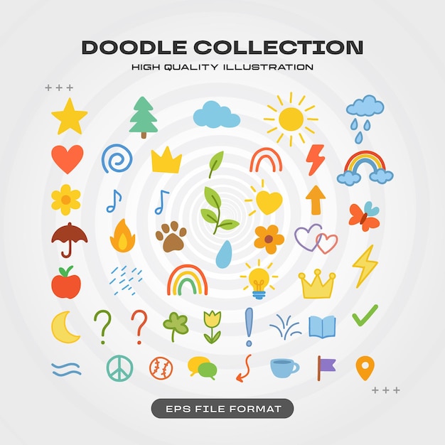 Ilustración vectorial de la colección de Doodle