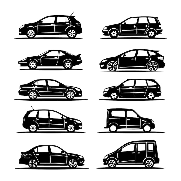 Ilustración vectorial de la colección de iconos de automóviles