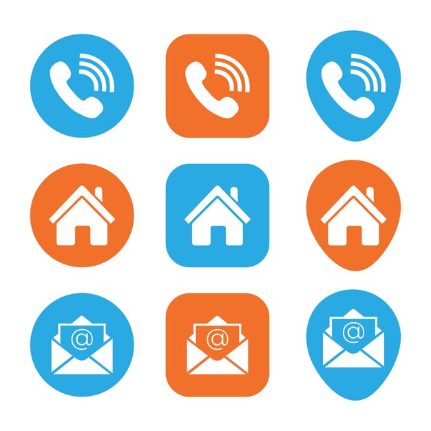 Ilustración vectorial de la colección de iconos de contacto