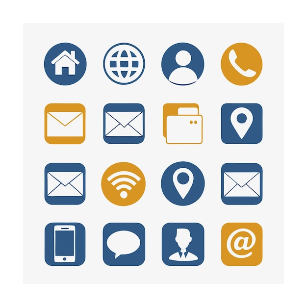 Ilustración vectorial de la colección de iconos de contacto