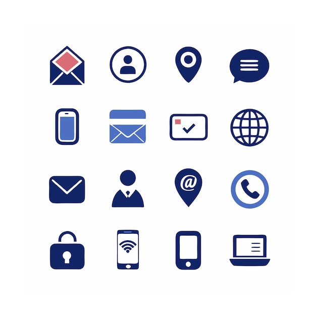 Ilustración vectorial de la colección de iconos de contacto