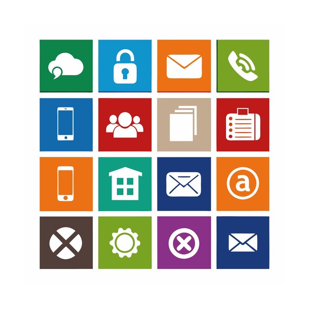 Ilustración vectorial de la colección de iconos de contacto